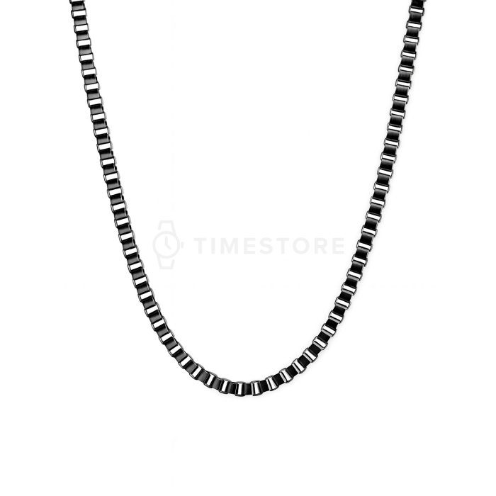 Retiazka z chirurgickej ocele lesklé hranaté očká v čiernej farbe  TS-CN-0012