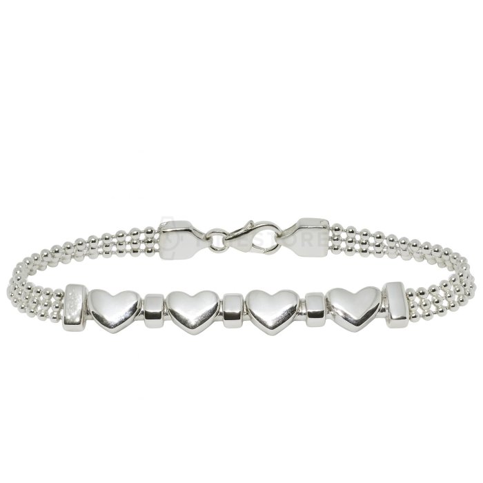 Strieborný náramok so srdiečkami TS-BR-0073